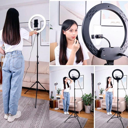 Штатив розкладний для кільцевої LED лампи 0,66-2 м / Штатив стійка тринога для кільцевих ламп та спалаху