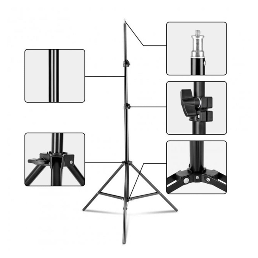 Штатив розкладний для кільцевої LED лампи 0,66-2 м / Штатив стійка тринога для кільцевих ламп та спалаху