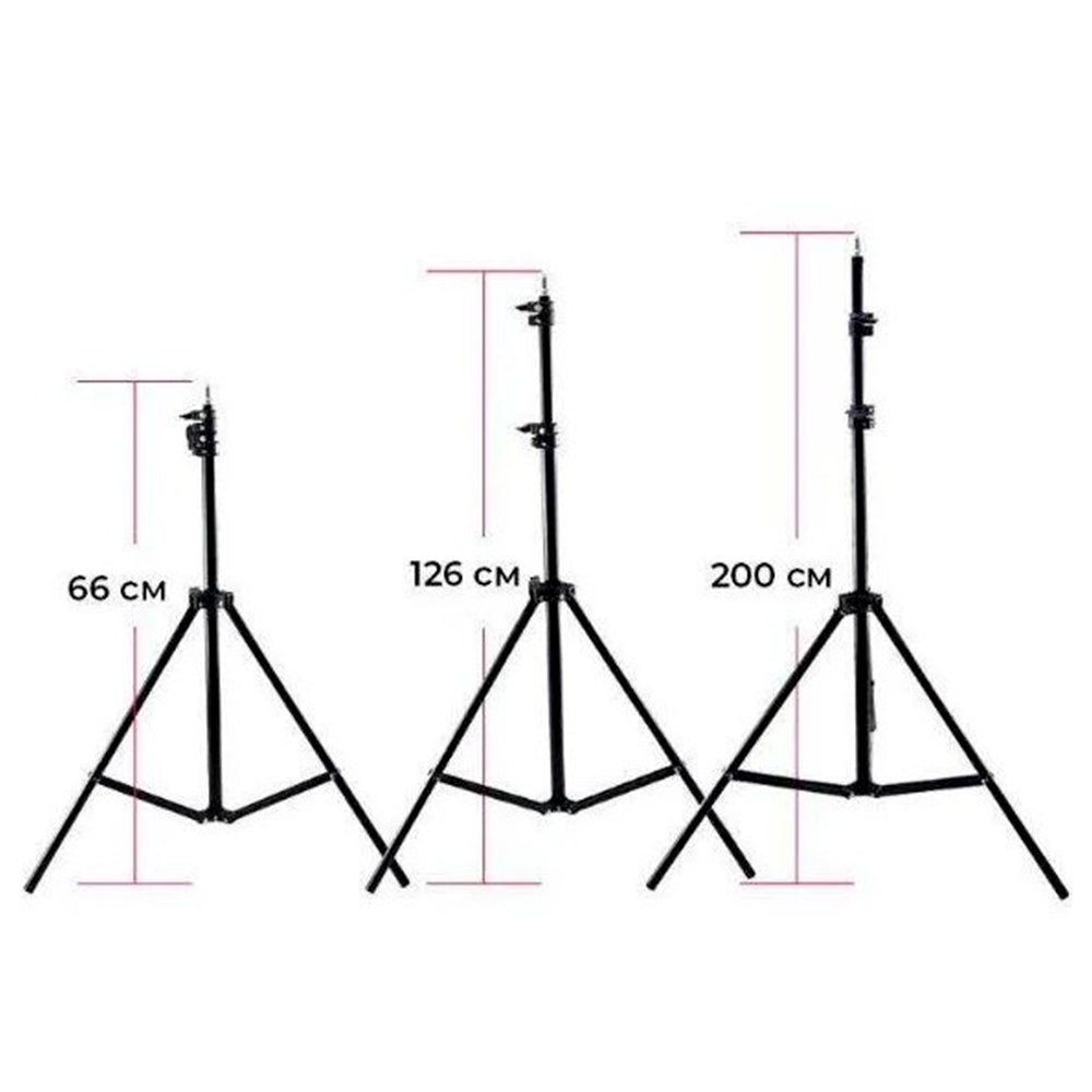 Штатив розкладний для кільцевої LED лампи 0,66-2 м / Штатив стійка тринога для кільцевих ламп та спалаху