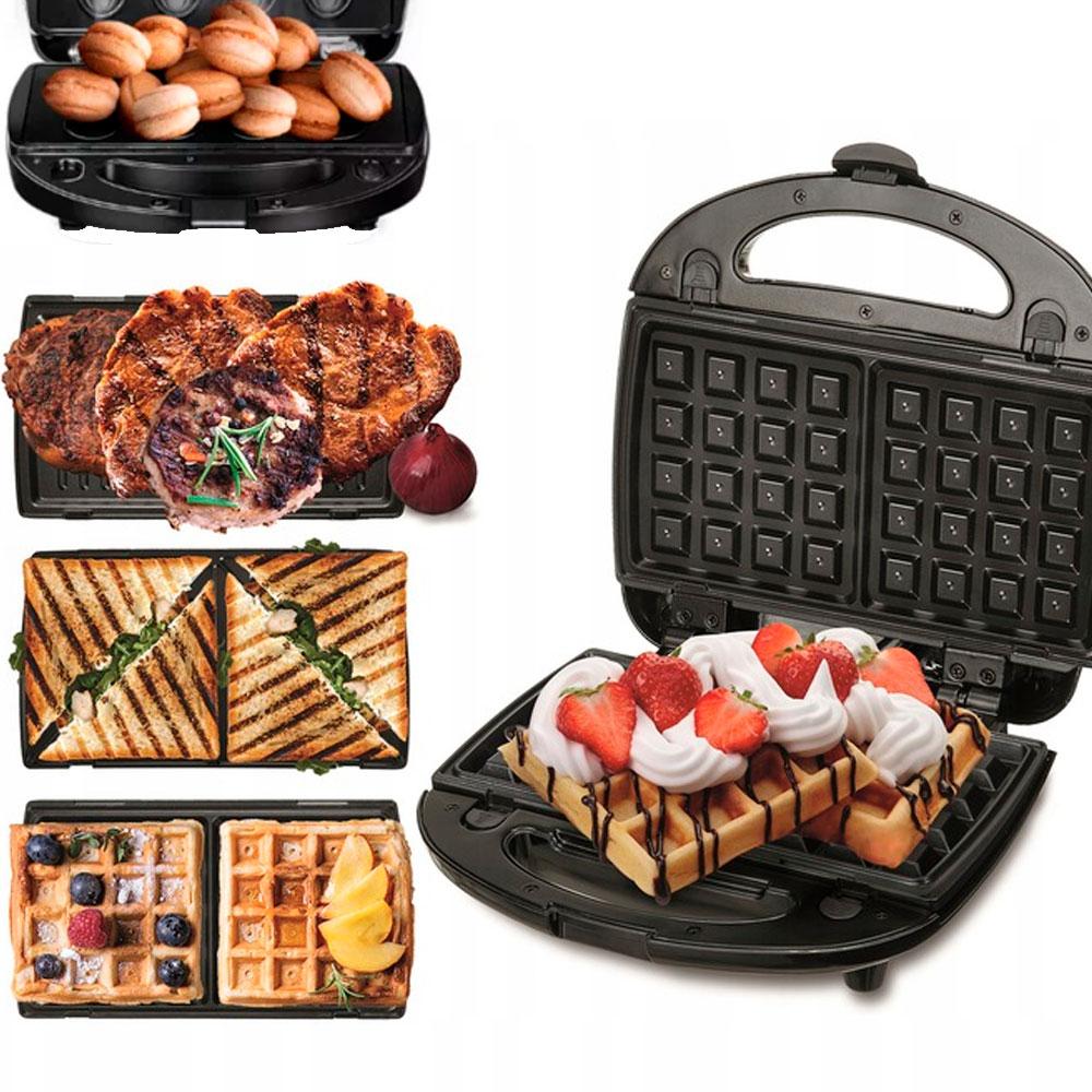 Сендвічниця 4 в 1 DOMOTEC MS-7704 / Вафельниця / Гриль / Горішниця / Бутербродниця