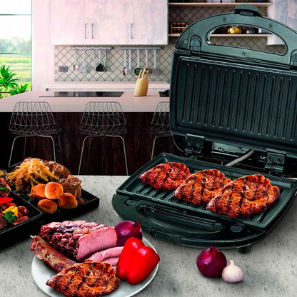 Сендвічниця 4 в 1 DOMOTEC MS-7704 / Вафельниця / Гриль / Горішниця / Бутербродниця