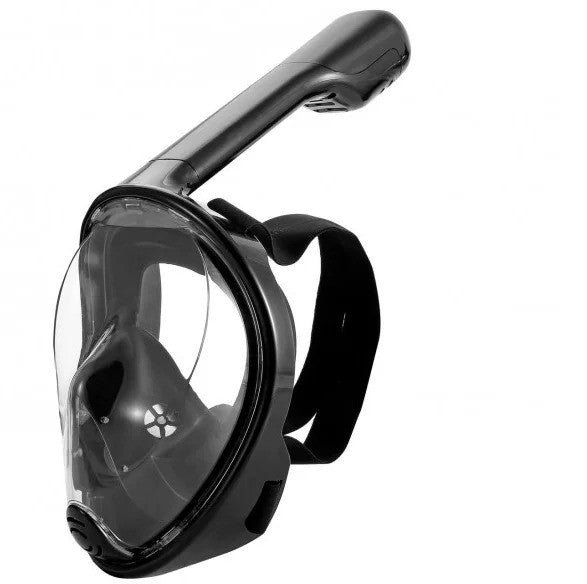 Повна панорамна маска для підводного плавання / Маска для снорклінга Чорний L/XL