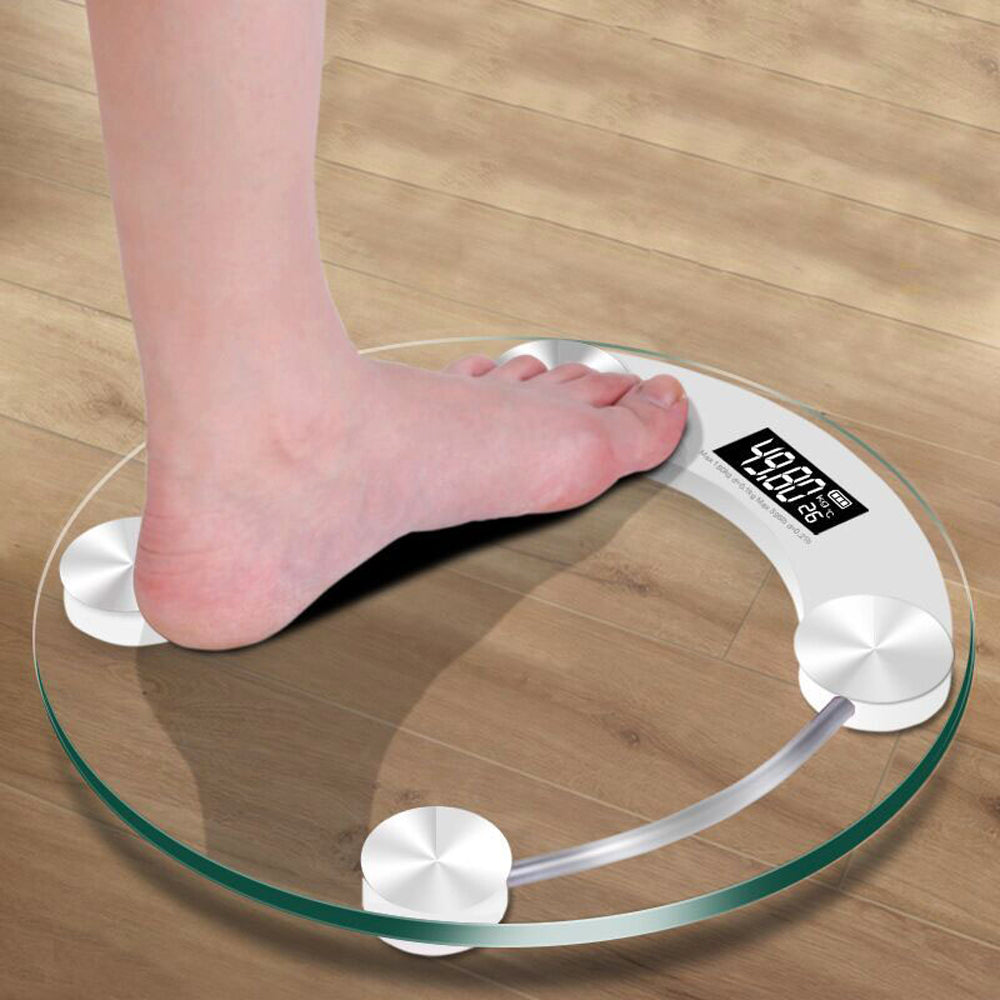 Підлогові електронні ваги до 180 кг 2003А / Скляні круглі ваги / Прозорі ваги / Ваги підлогові / Ваги підлогові