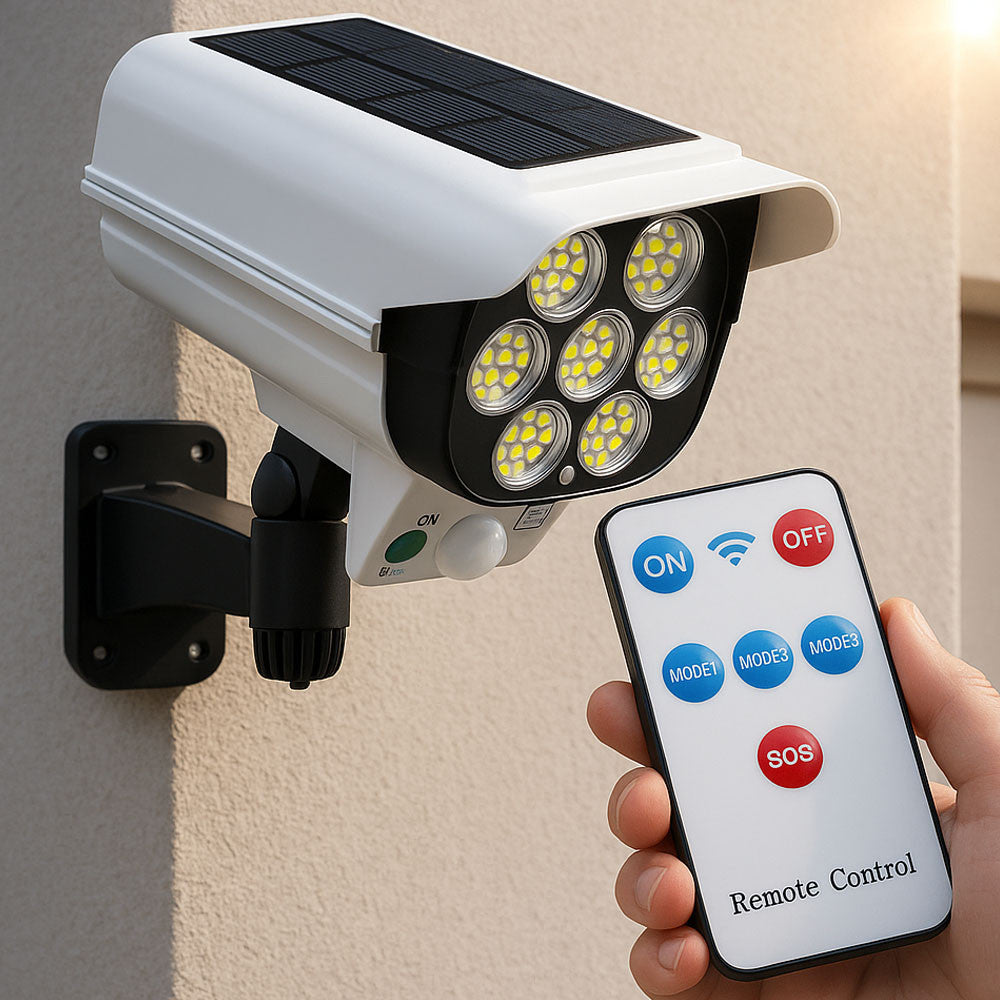 Вуличний світильник із датчиком руху на сонячній батареї + пульт, CL 877B / Світлодіодний ліхтар
