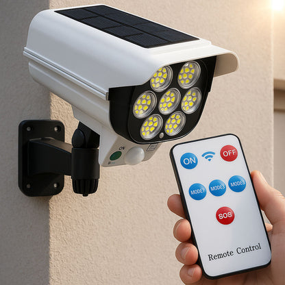 Вуличний світильник із датчиком руху на сонячній батареї + пульт, CL 877B / Світлодіодний ліхтар