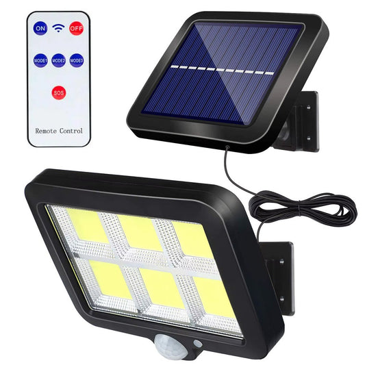 Вуличний ліхтар на сонячній батареї BL BK128-6COB + пульт / Світлодіодний світильник з датчиком руху / Прожектор