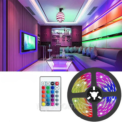 Світлодіодна стрічка з пультом 2 м RGB 5050 для фонового підсвічування телевізора / Неонове підсвічування