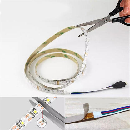 Світлодіодна стрічка з пультом 2 м RGB 5050 для фонового підсвічування телевізора / Неонове підсвічування