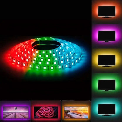 Світлодіодна стрічка з пультом 2 м RGB 5050 для фонового підсвічування телевізора / Неонове підсвічування
