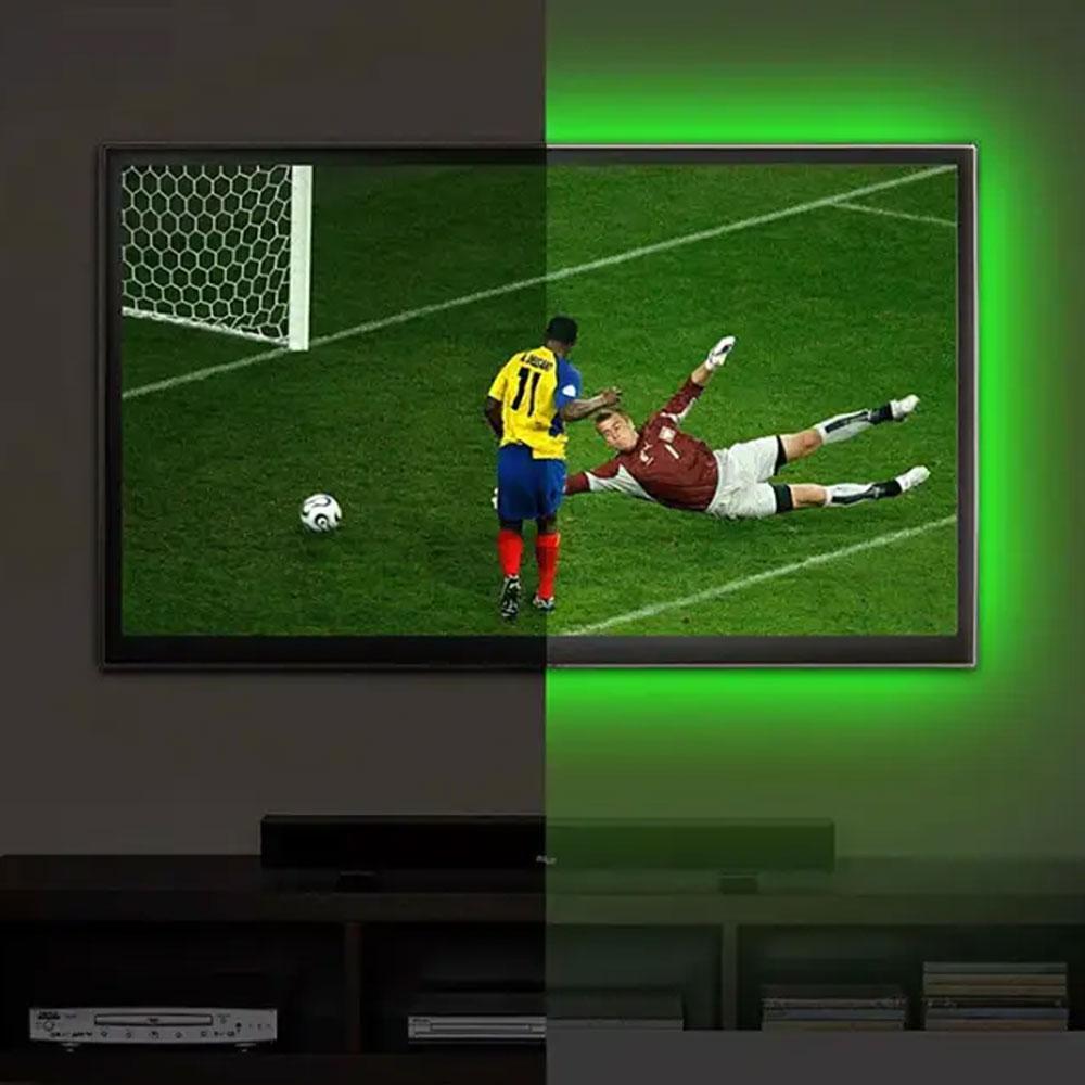 Світлодіодна стрічка з пультом 2 м RGB 5050 для фонового підсвічування телевізора / Неонове підсвічування