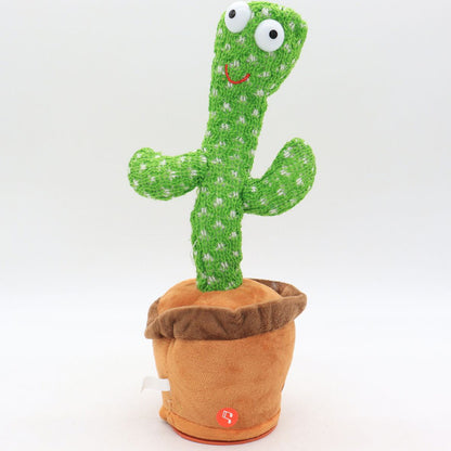 Танцюючий кактус, що співає 58 пісень з підсвічуванням, Dancing Cactus 34 см / Танцюючий плюшевий кактус повторює звук