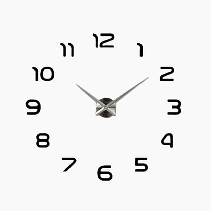 Годинник настінний самоклейний з цифрами від 60 до 90 см, DIY Clock NEW black / Годинник, що клеїться