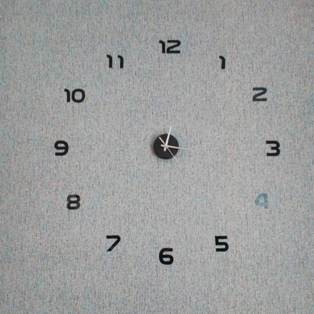 Годинник настінний самоклейний з цифрами від 60 до 90 см, DIY Clock NEW black / Годинник, що клеїться
