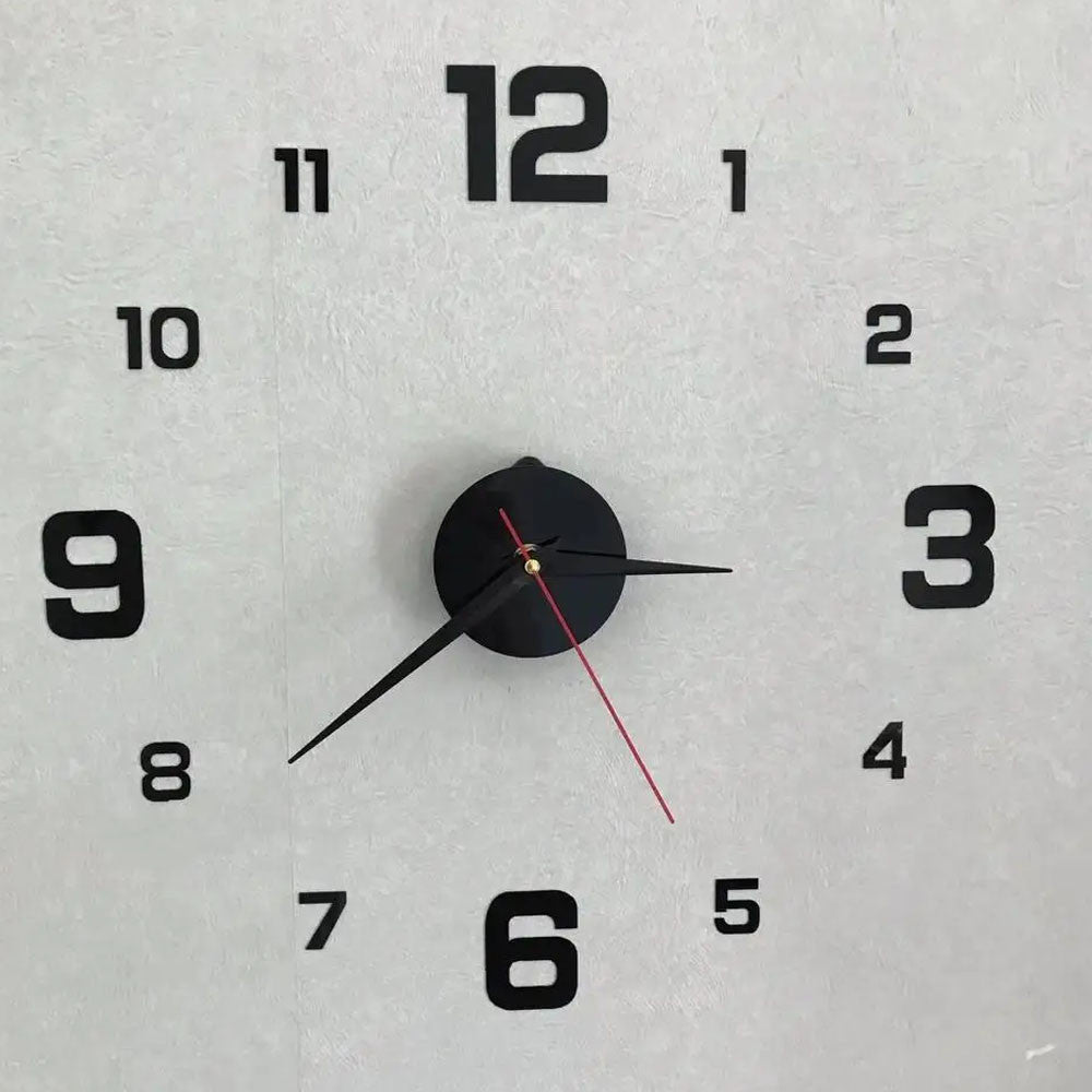 Годинник настінний самоклейний з цифрами від 60 до 90 см, DIY Clock NEW black / Годинник, що клеїться