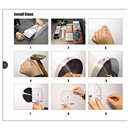 Годинник настінний самоклейний з цифрами від 60 до 90 см, DIY Clock NEW black / Годинник, що клеїться