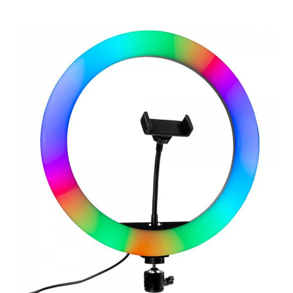 Кільцева лампа RGB 30 см, MJ 300 Soft Ring Light / Світлодіодна лампа / Лампа для блогерів