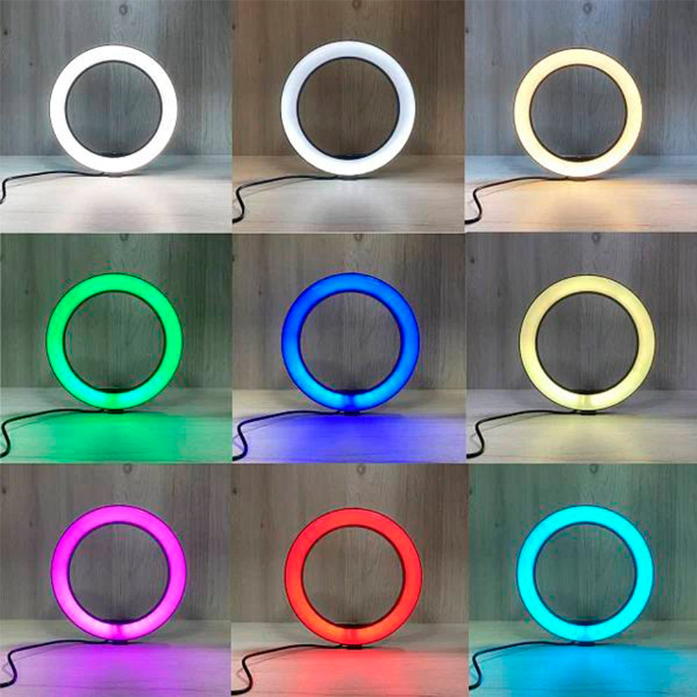 Кільцева лампа RGB 30 см, MJ 300 Soft Ring Light / Світлодіодна лампа / Лампа для блогерів