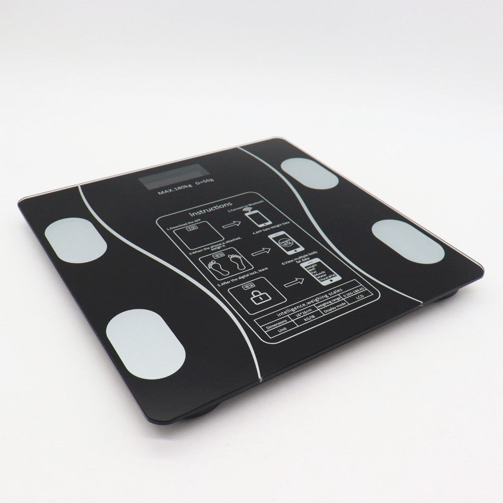 Ваги підлогові розумні Bluetooth до 180 кг A-8003, Чорні / Електронні смарт фітнес ваги з додатком