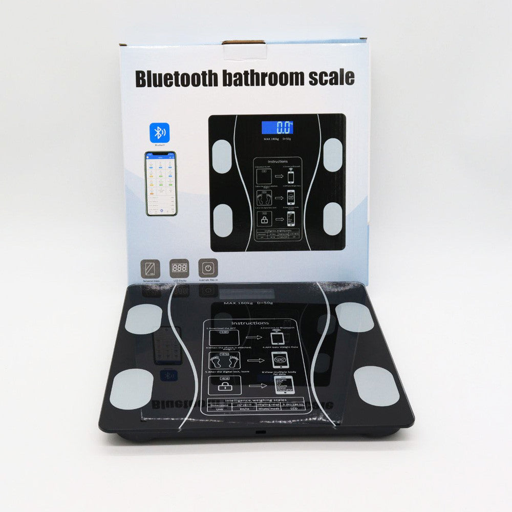 Ваги підлогові розумні Bluetooth до 180 кг A-8003, Чорні / Електронні смарт фітнес ваги з додатком