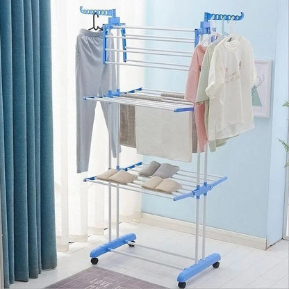 Складна сушарка для білизни до 50 кг (172х73х64см) Garment Rack With Wheels / Багатоярусна вішалка для одягу