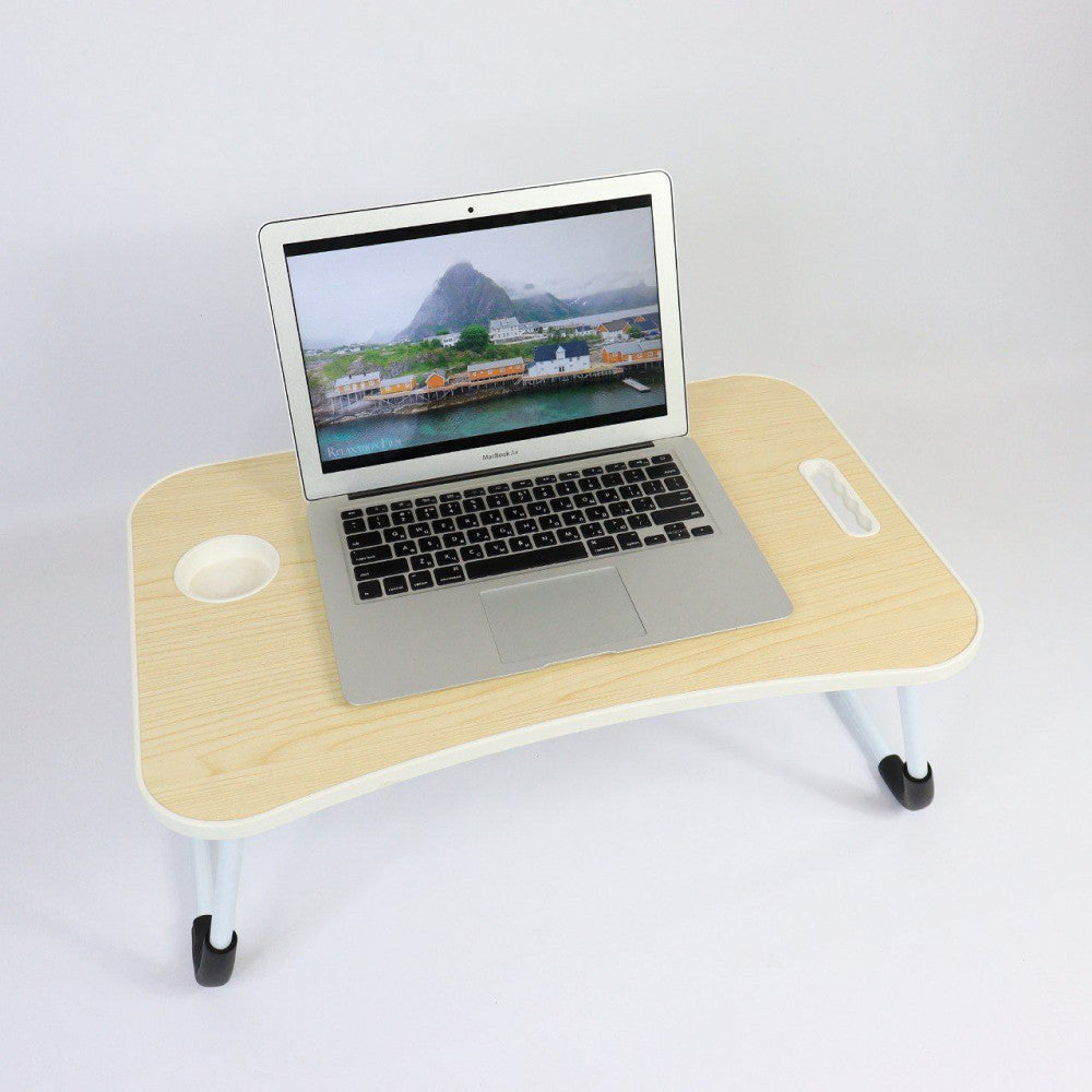 Складний столик для ноутбука та планшета 60х40х27 см, Бежевий / Багатофункціональний столик у ліжко для планшета