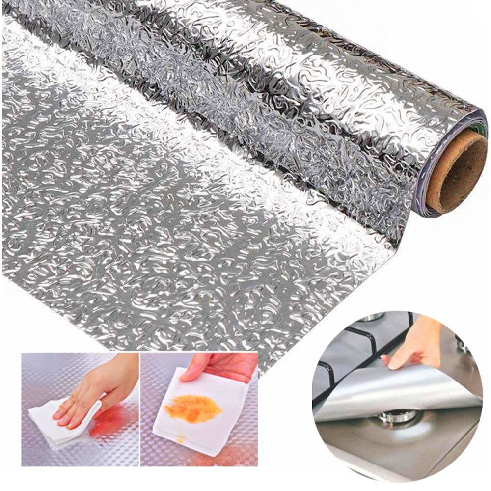 Самоклеюча кухонна плівка (5м х 60см) для кухонних поверхонь / Водонепроникна алюмінієва плівка