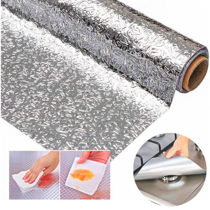Самоклеюча кухонна плівка (5м х 60см) для кухонних поверхонь / Водонепроникна алюмінієва плівка
