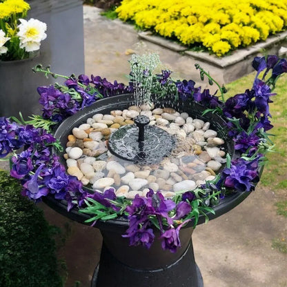 16см Фонтан насос на сонячній батареї + 6 насадок, Water Pump/ Садовий фонтан