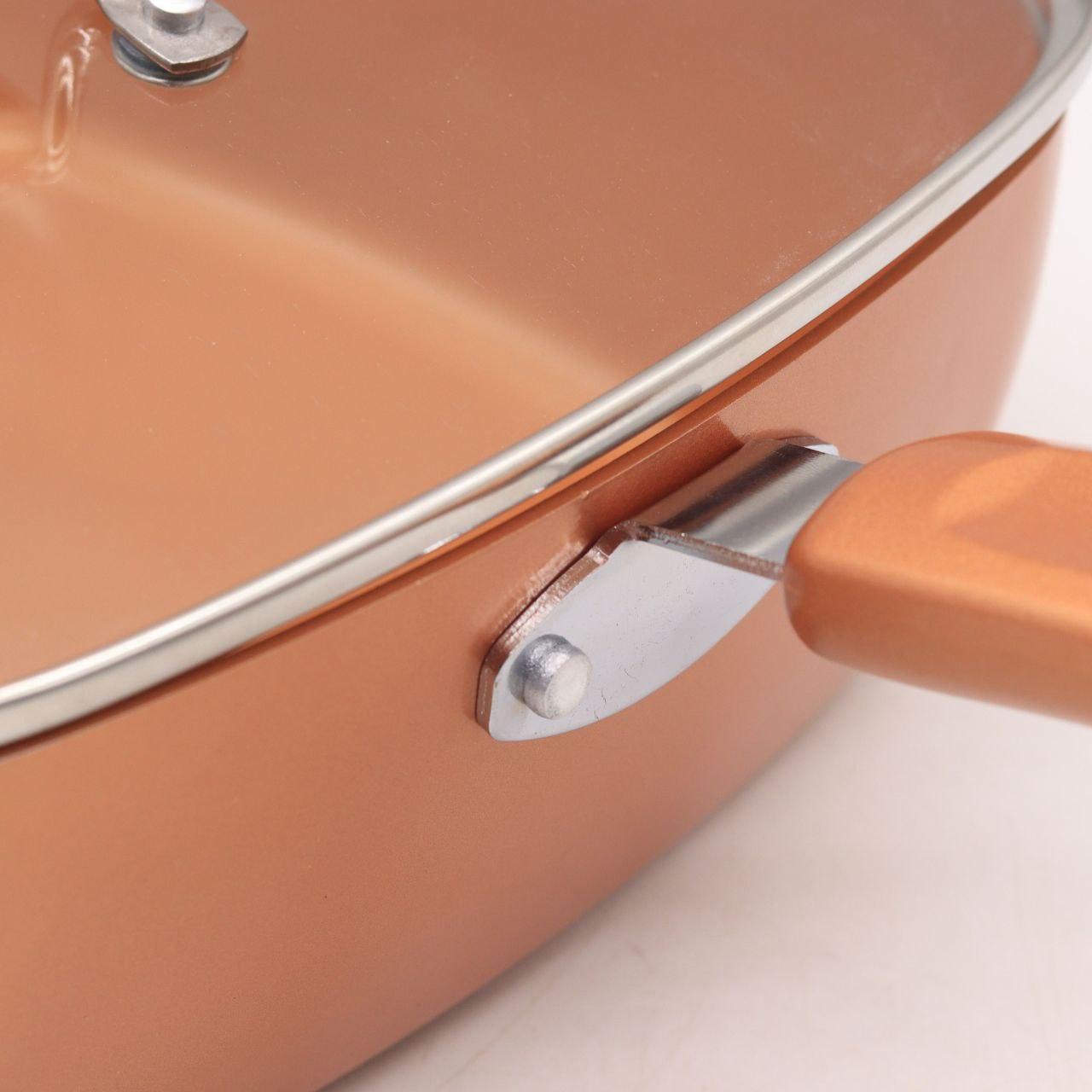 Універсальна сковорода 5в1 з фритюрницею Copper Cook Deep Square Pan / Антипригарна сковорідка