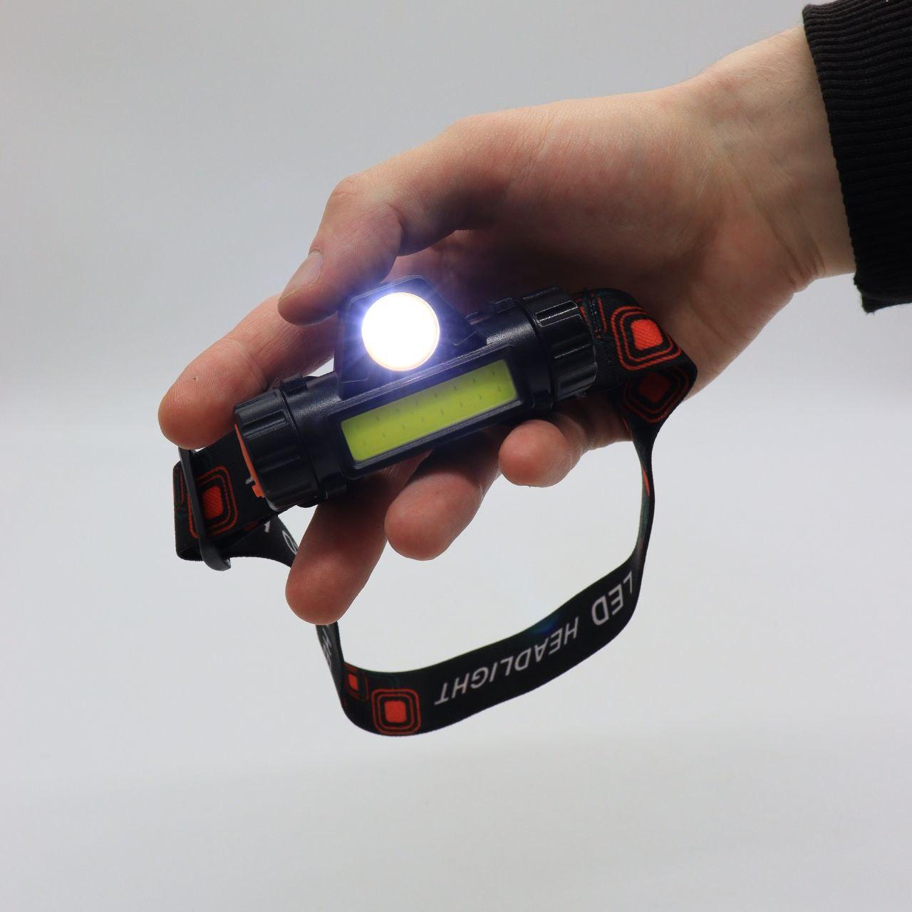 Налобний ліхтар від акумулятора, Bailong BL-8101 XPE+COB / Акумуляторний ліхтарик на голову