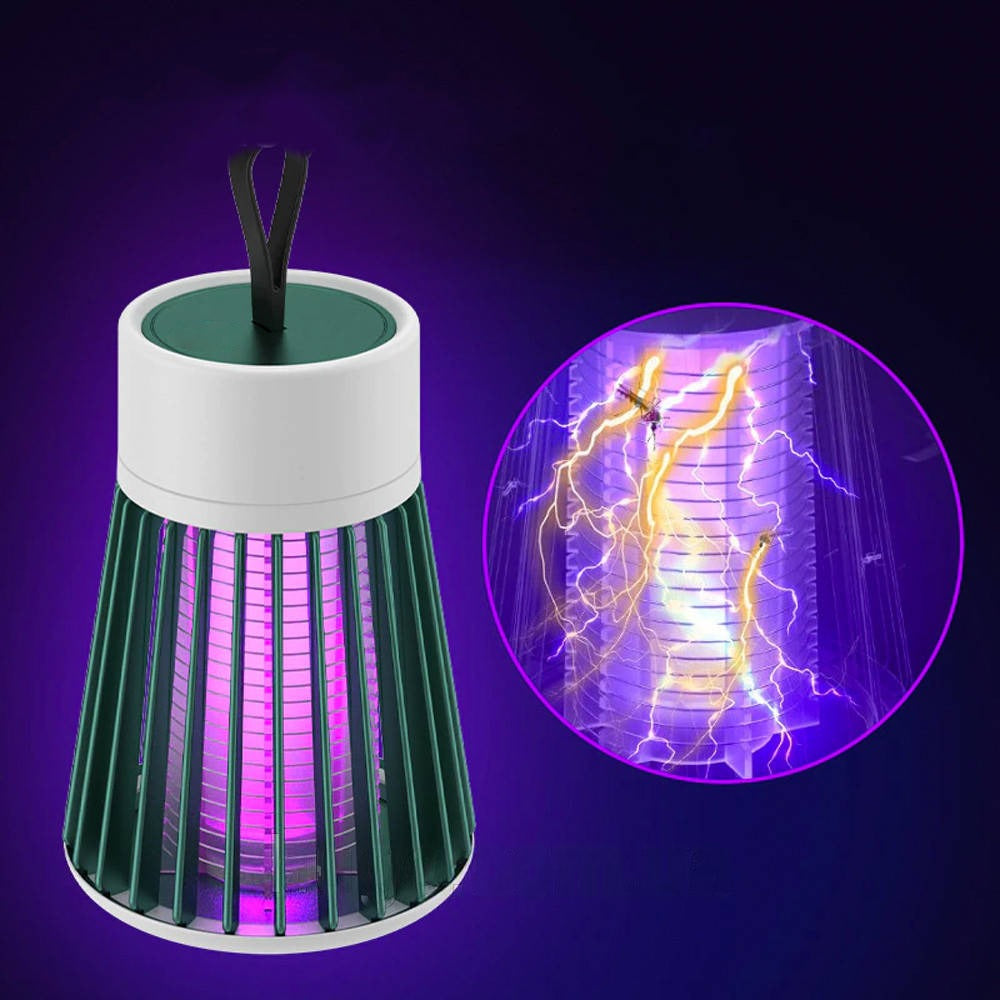 Антимоскітна лампа від комарів, від USB, Electronic shock, Зелений / Відлякувач комах