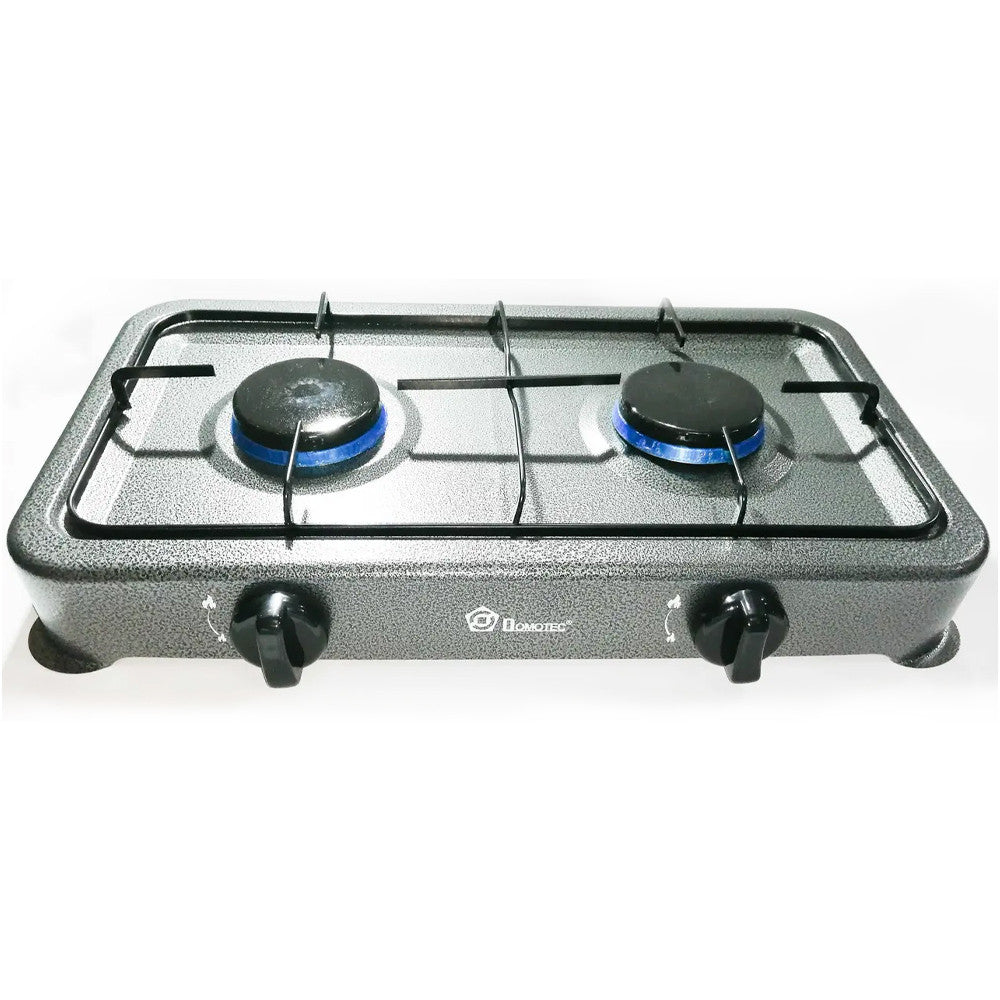 Настільна газова плита на 2 конфорки Domotec MS 6602 / Двоконфоркова плита, таганок