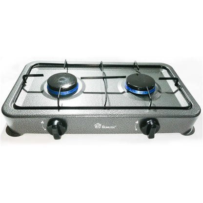 Настільна газова плита на 2 конфорки Domotec MS 6602 / Двоконфоркова плита, таганок