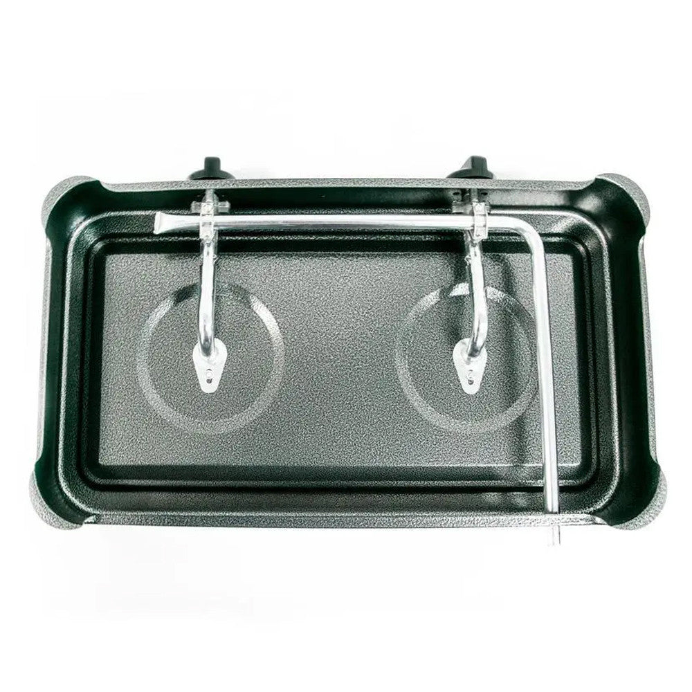 Настільна газова плита на 2 конфорки Domotec MS 6602 / Двоконфоркова плита, таганок