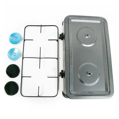 Настільна газова плита на 2 конфорки Domotec MS 6602 / Двоконфоркова плита, таганок