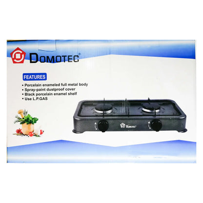 Настільна газова плита на 2 конфорки Domotec MS 6602 / Двоконфоркова плита, таганок