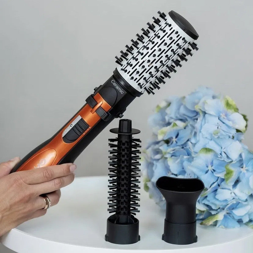 Фен-щітка браш для волосся з 3 насадками 1000Вт, Gemei GM-4828 / Стайлер для волосся / Стайлер для завивки