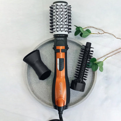 Фен-щітка браш для волосся з 3 насадками 1000Вт, Gemei GM-4828 / Стайлер для волосся / Стайлер для завивки