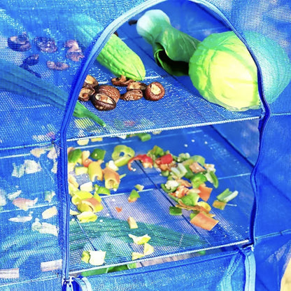 Складна сітка для сушіння риби, фруктів та грибів (50х50х90 см) / П'ятиярусна сушарка для овочів