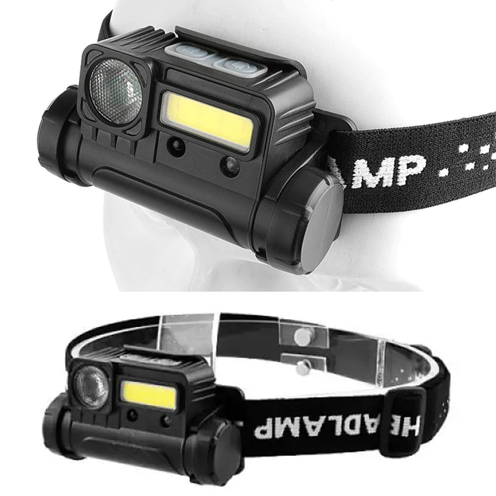 Налобний ліхтар із датчиком руху, BL-123 XPE+COB, з USB / Акумуляторний ліхтар із червоним світлом та магнітом