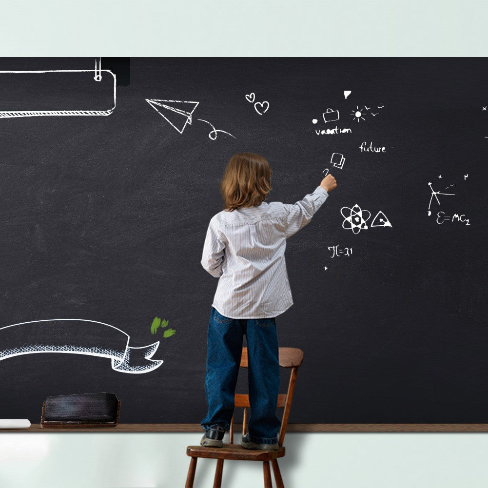 Наклейка плівка на стіну для малювання крейдою 45х200см + 5 різних крейд / Дитяча дошка для малювання крейдою