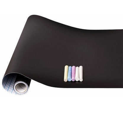 Наклейка плівка на стіну для малювання крейдою 45х200см + 5 різних крейд / Дитяча дошка для малювання крейдою