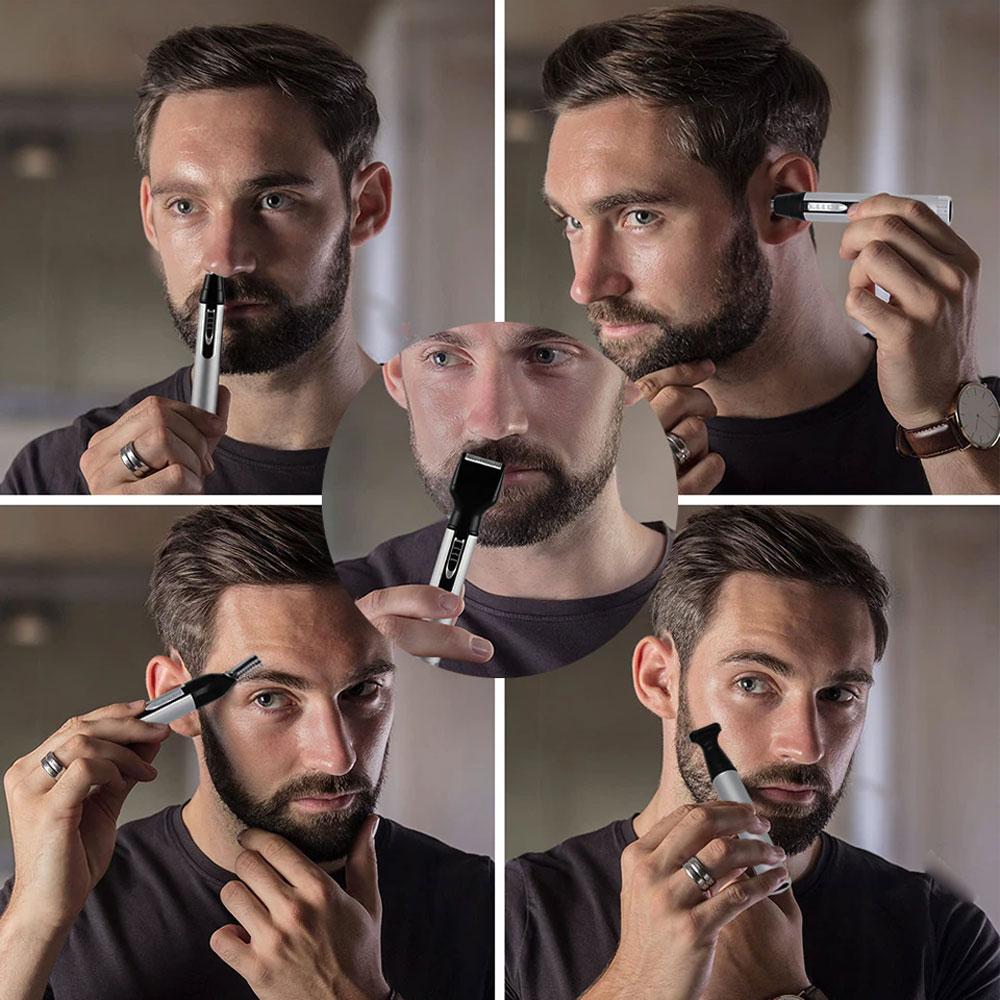 Портативний тример для носа та вух 3 в 1 Geemy GM-3107 / Стайлер триммер для стрижки