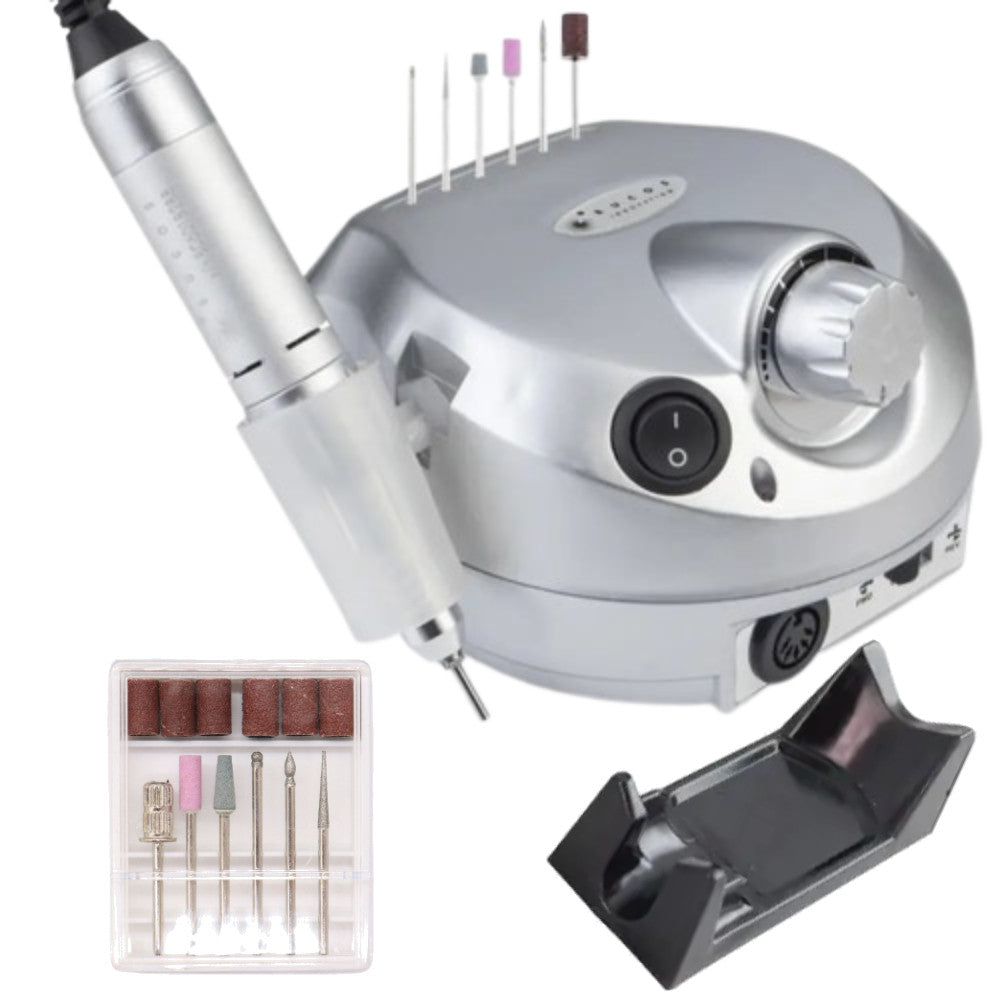 Фрезер для манікюру BUCOS ZS-601 PRO SILVER на 45 Вт 35000 об/хв, Срібний / Апарат для манікюру та педикюру