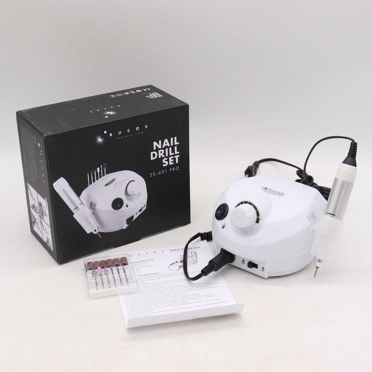 Фрезер для манікюру Naill Drill ZS-601 на 45 Вт 35000 об/хв, Білий / Апарат для манікюру та педикюру