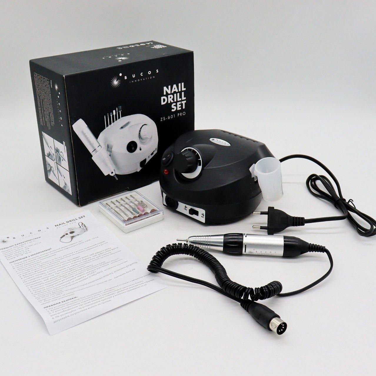 Фрезер для манікюру Naill Drill ZS-601 на 45 Вт 35000 об/хв, Чорний / Апарат для манікюру та педикюру