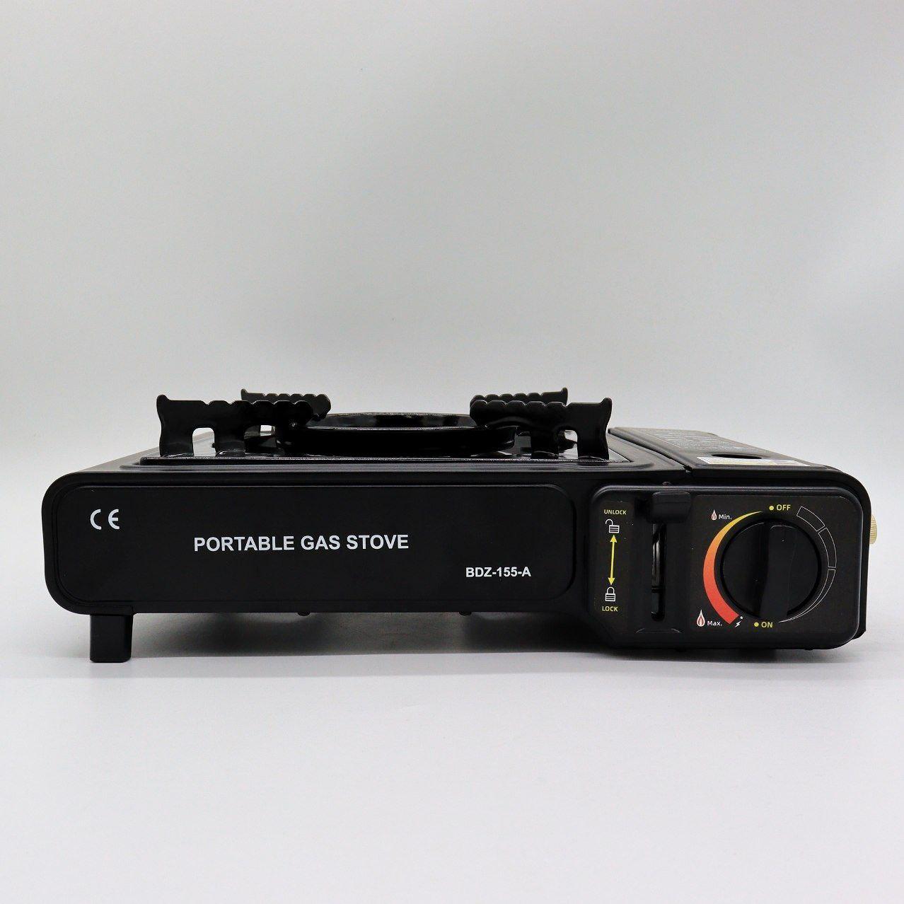 Плита газова одноконфорочна з п'єзопідпалом BDZ-155-A, Чорна / Туристична портативна плита на 1 конфорку