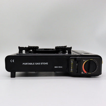 Плита газова одноконфорочна з п'єзопідпалом BDZ-155-A, Чорна / Туристична портативна плита на 1 конфорку
