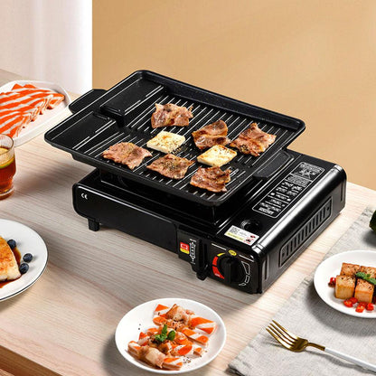 Плита газова одноконфорочна з п'єзопідпалом BDZ-155-A, Чорна / Туристична портативна плита на 1 конфорку