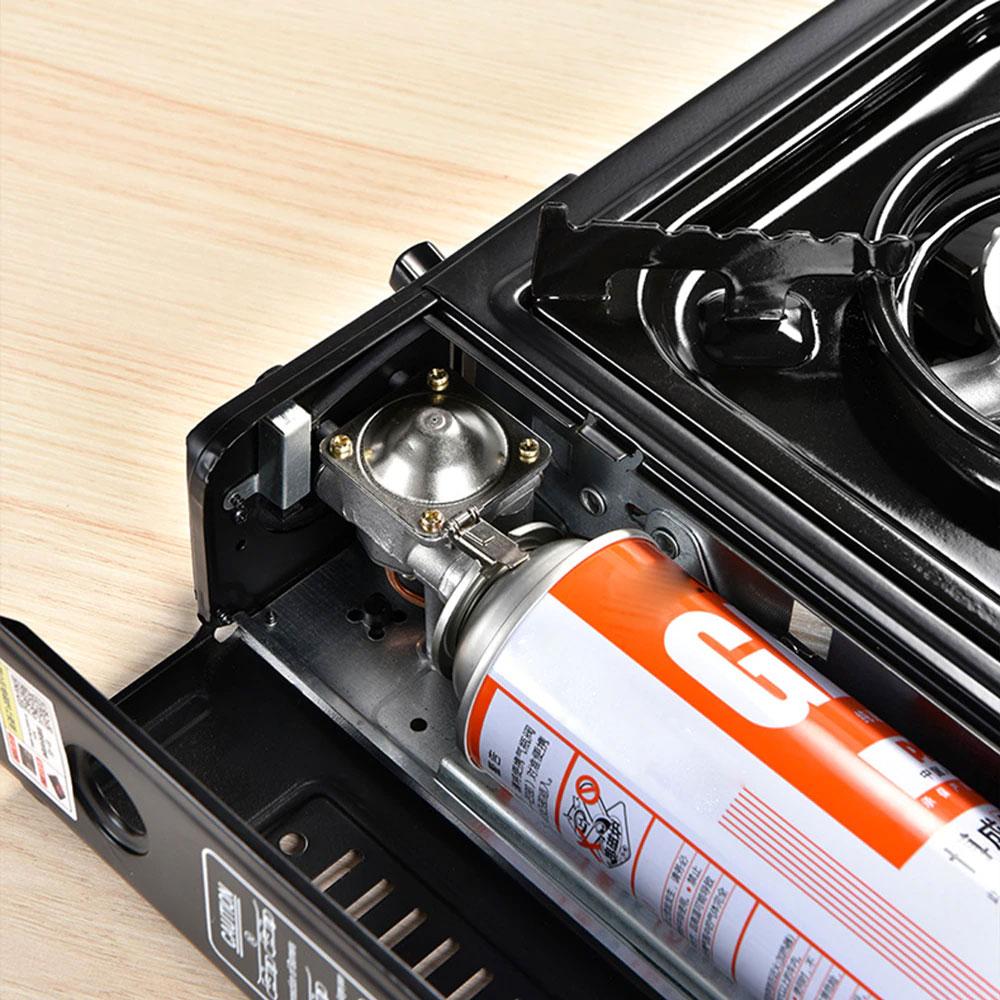 Плита газова одноконфорочна з п'єзопідпалом BDZ-155-A, Чорна / Туристична портативна плита на 1 конфорку